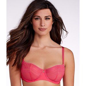 PASSIONATA BY CHANTELLE Lace Demi Balconette Underwire Bra  #4051 Coral 32C